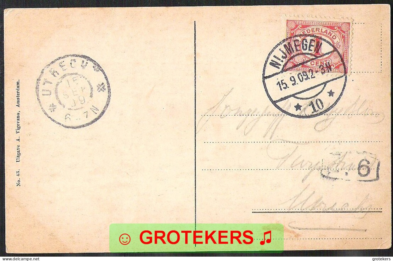 NIJMEGEN Kronenburgerpark 1909 Langebalkstempel NIJMEGEN 10 - Nijmegen