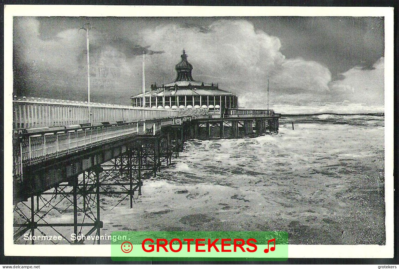 SCHEVENINGEN 4 kaarten -Strand en Hotel Garni 1907-Panorama Pier 1938-strandleven onder de pier 1907-pier en stormzee 