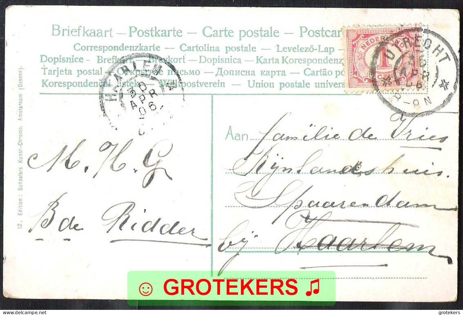 UTRECHT 4 kaarten tussen 1906 en 1913