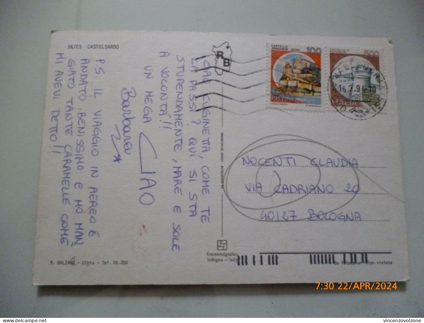 Cartolina Viaggiata "CASTELSARDO" Vedutine 1988 - Sassari