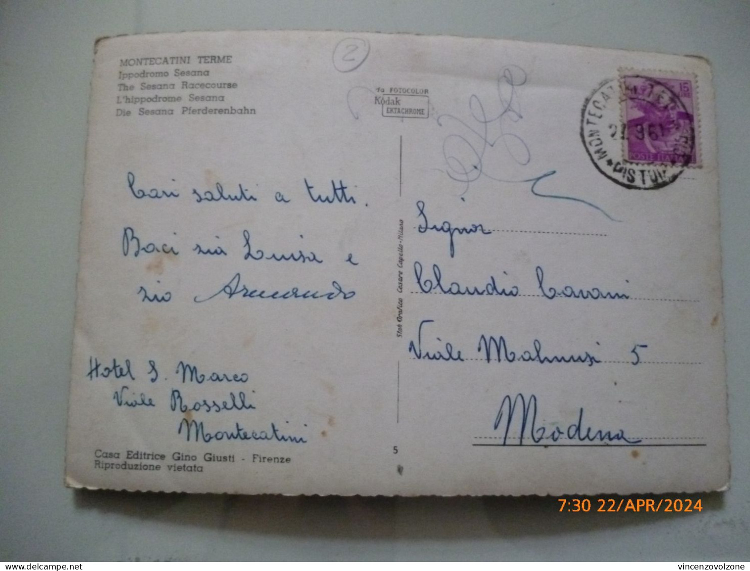 Cartolina Viaggiata "MERANO Ippodromo Sesana" 1964 - Merano