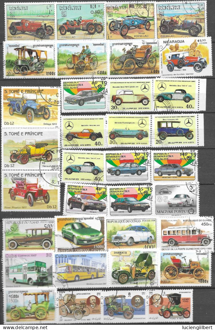 64  TIMBRES VEHICULES VOITURES - Voitures