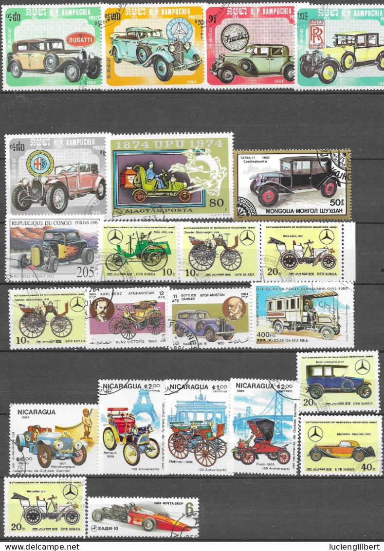 64  TIMBRES VEHICULES VOITURES - Voitures