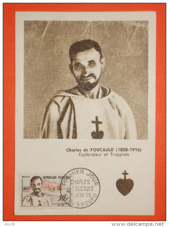 CARTE MAXIMA 1959-N°1191 Charles De Foucauld Sur Carte Maxima 1er Jour.  Superbe - 1950-1959