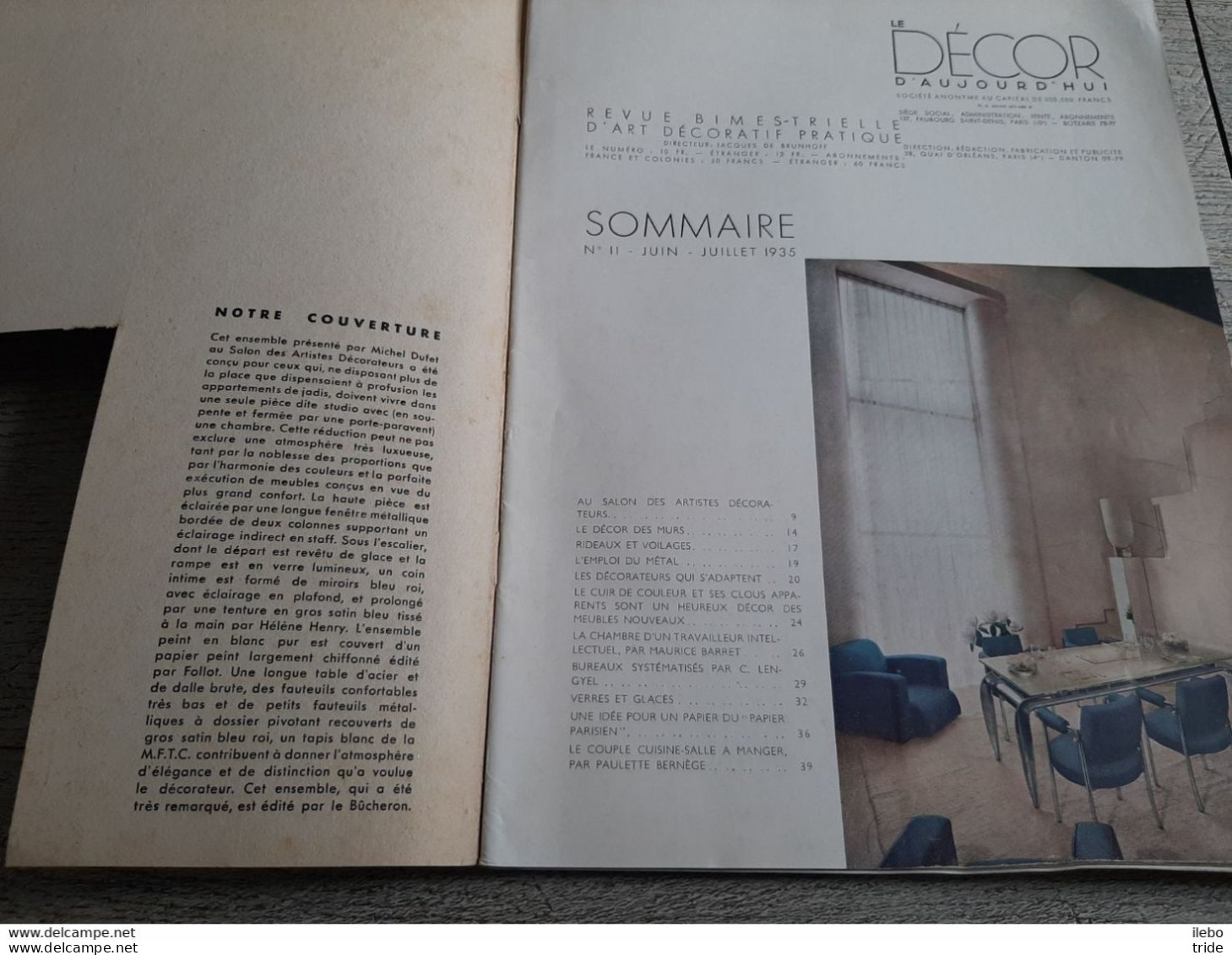 Revue N°11 Décor D'aujourd'hui 1935 Art Décoratif Salon Artistes Décorateurs Bureau Papier Peint - Casa & Decorazione