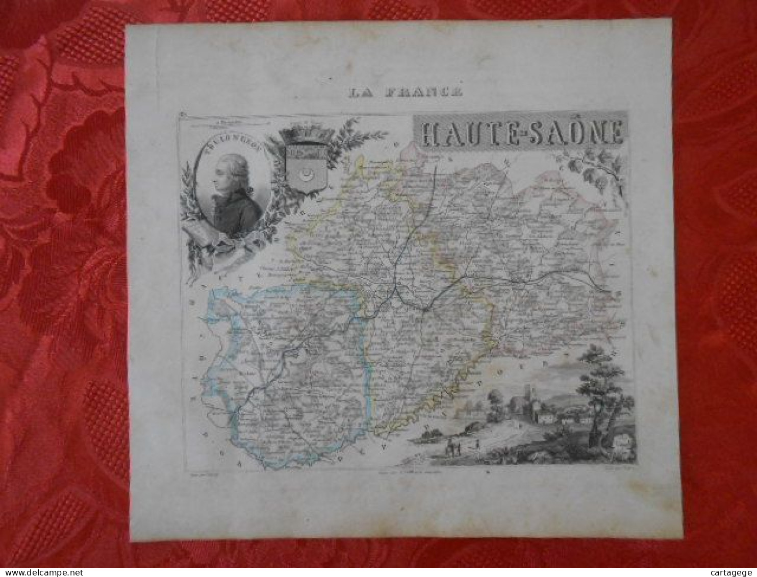 CARTE VUILLEMIN DEPARTEMENT DE LA HAUTE-SAONE (70) - Carte Geographique