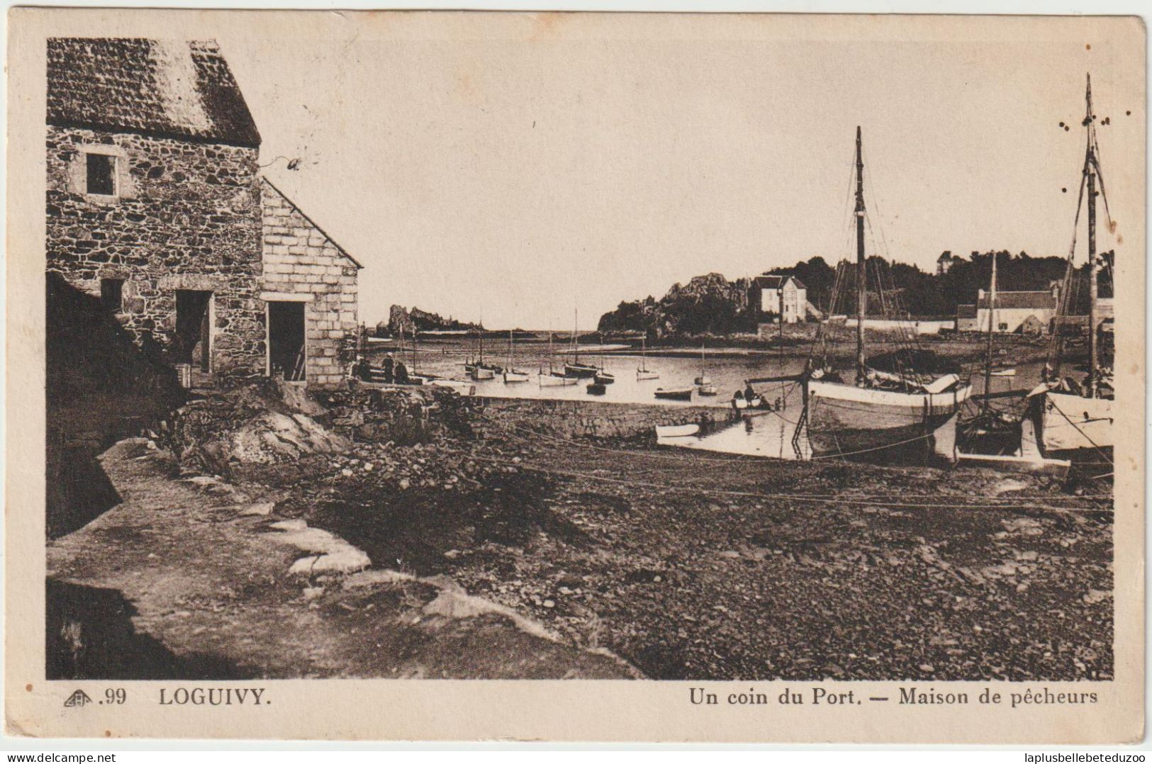 CPA - 22 - PLOUBAZLANEC - LOGUIVY - Un Coin Du Port - Maison De Pêcheurs - 1946 - Ploubazlanec