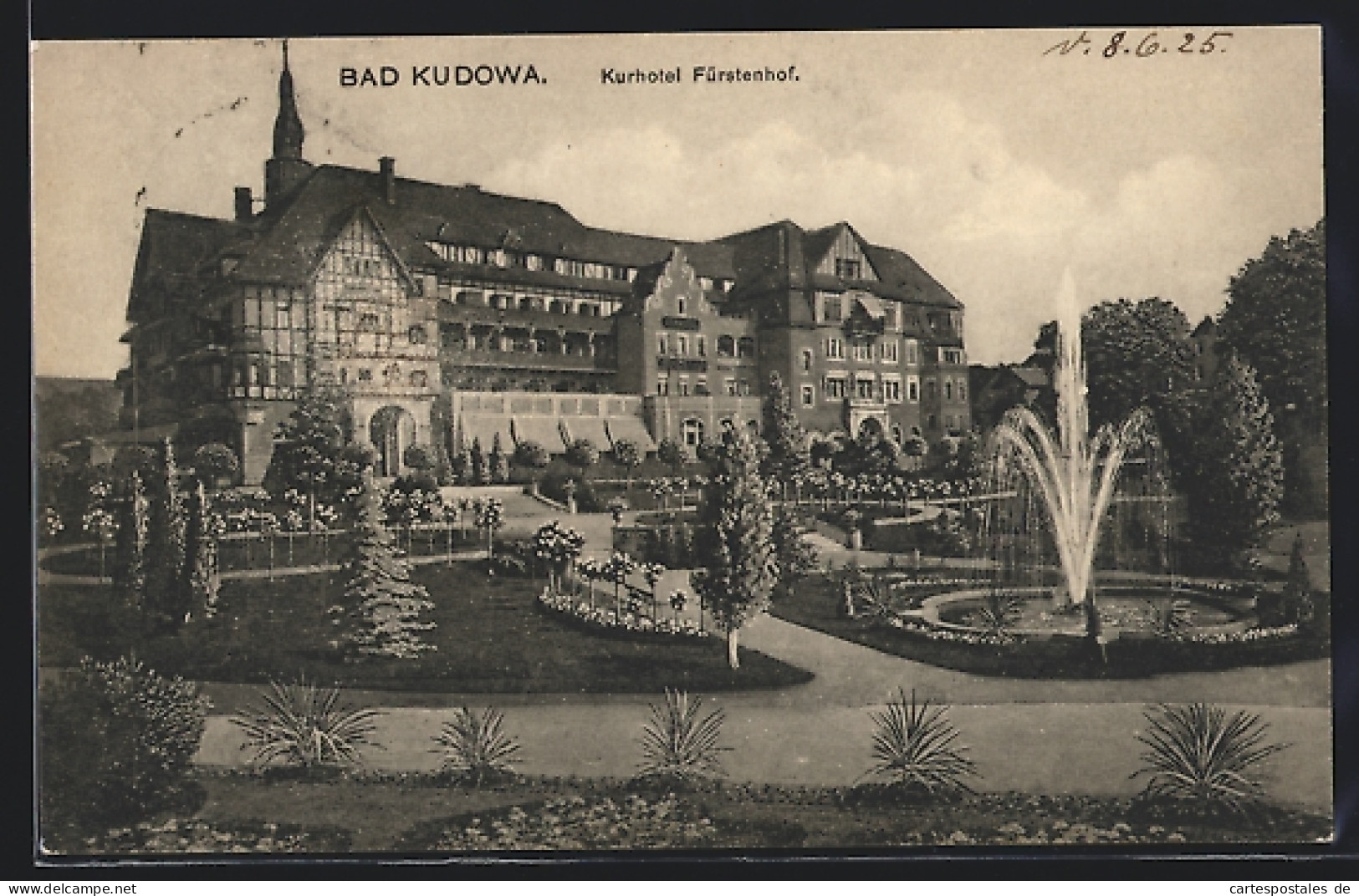 AK Bad Kudowa, Kurhotel Fürstenhof Und Gartenpartie  - Schlesien