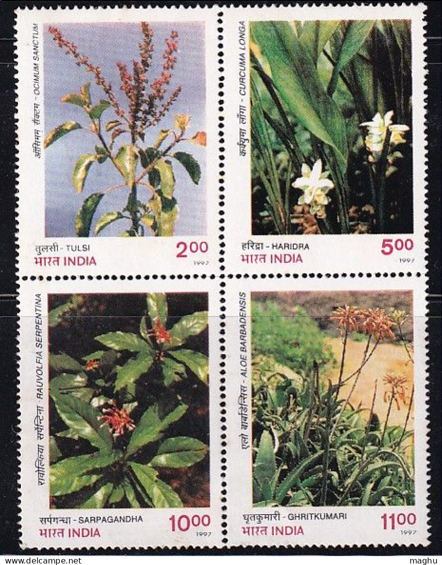 India MNH 1997, Traffic Light, Se-tenent , Medicinal Plants, Health, Medicine, Plant, Health, Stains As Scan - Ungebraucht