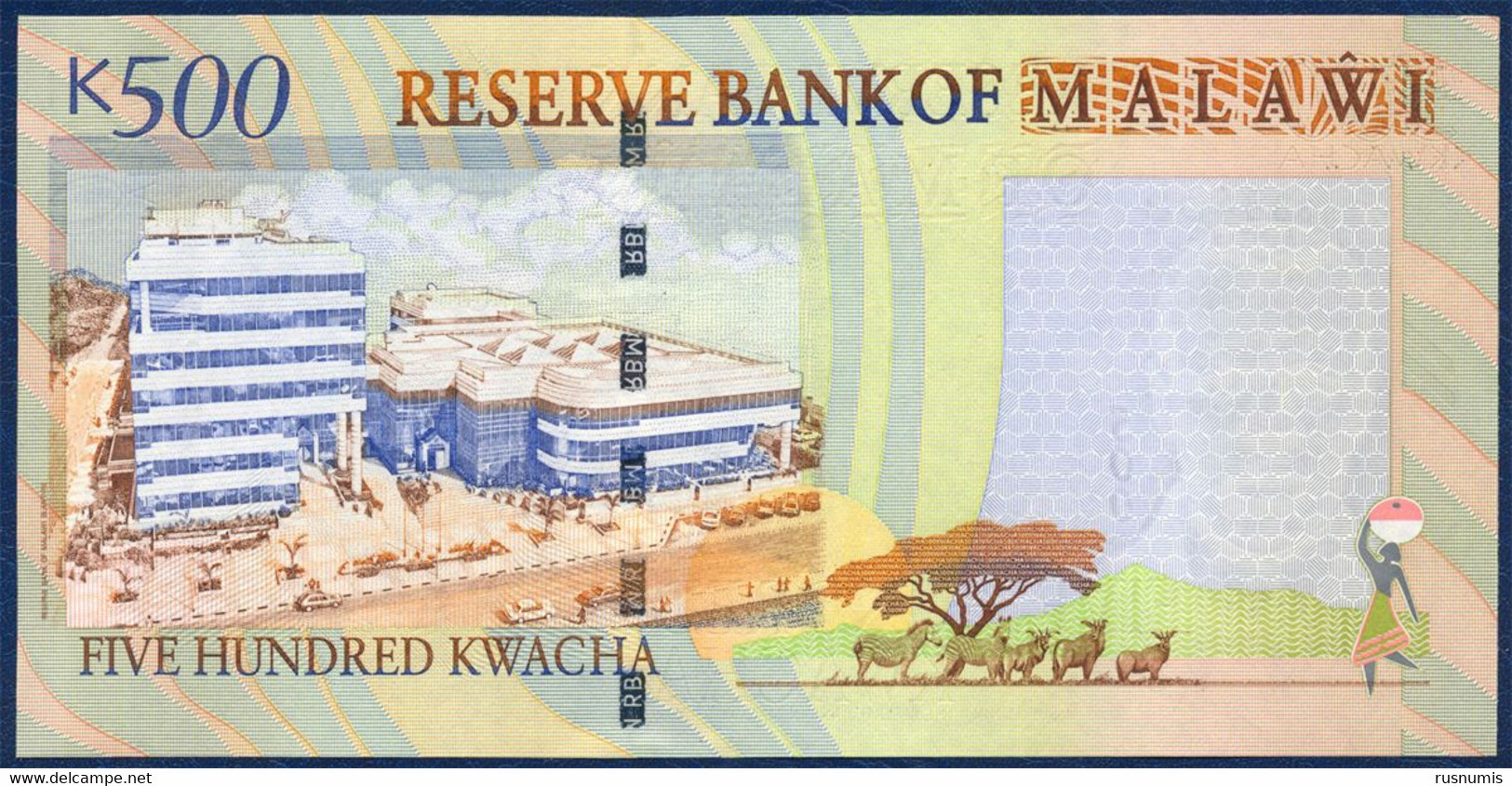 MALAWI 500 KWACHA P-48Aa Reverend John Chilembwe, Lake Malawi - Lilongwe 2003 UNC - Malawi