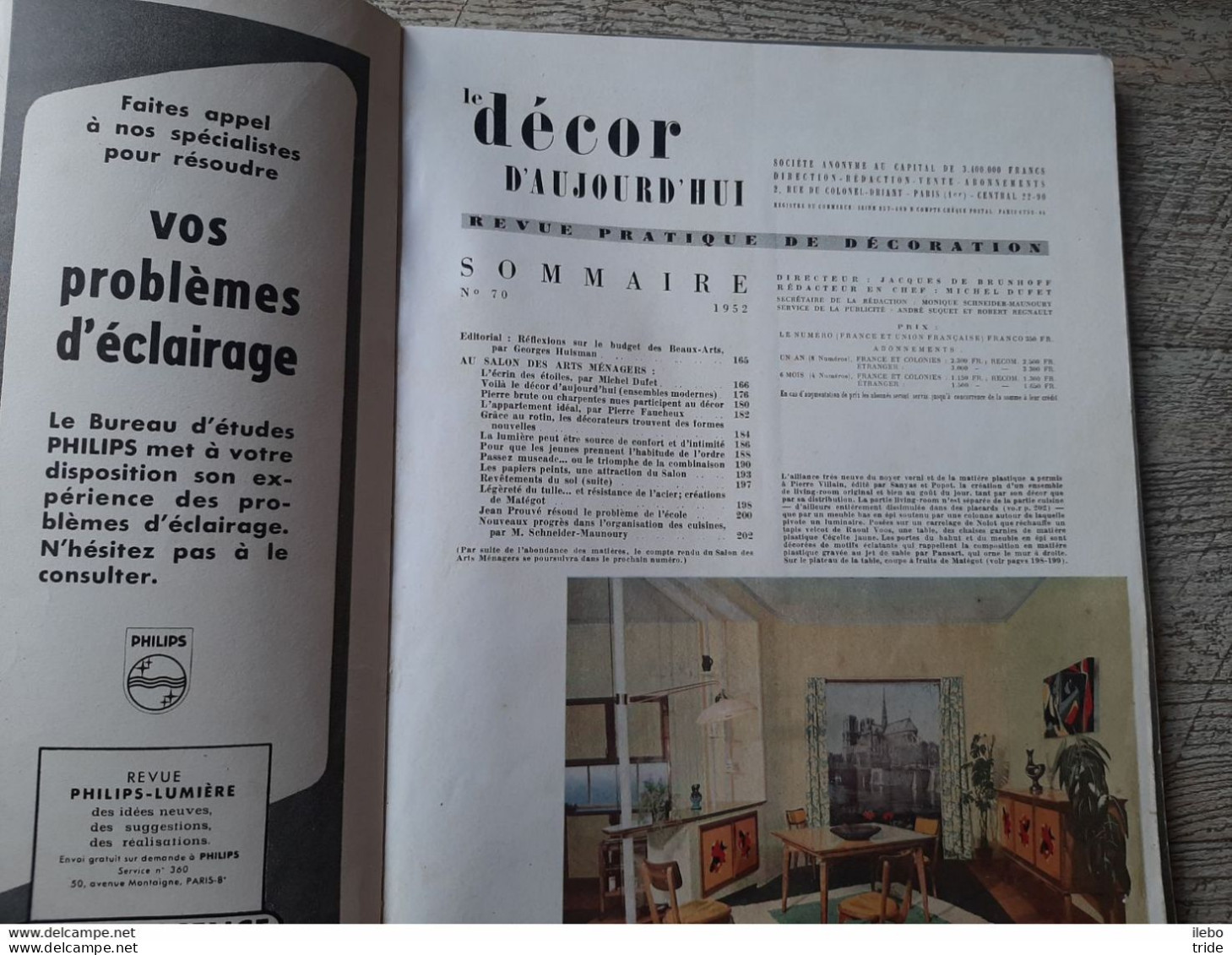 Revue N°70 Décor D'aujourd'hui 1952 Salon Des Arts Ménagers Rotin Matégot Prouvé école - Haus & Dekor