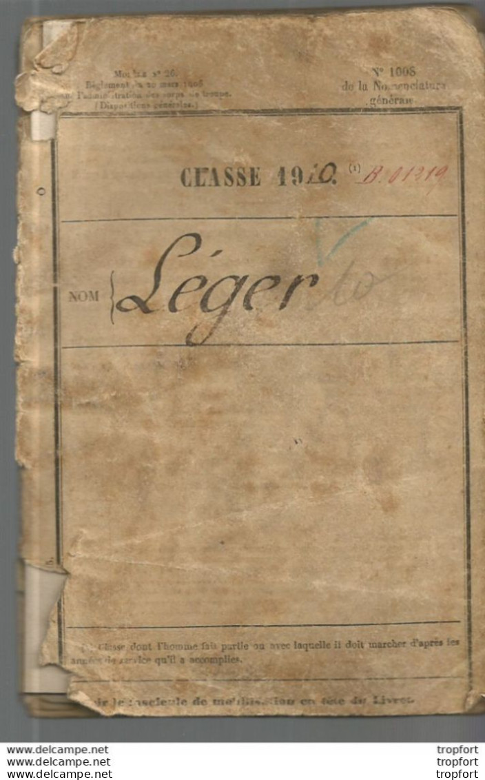 M12 Cpa / LIVRET MILITAIRE LEGER Classe 1910 +  Certificat Bonne Conduite Troupes COLONIALE + Démobilisation + Décès - Sonstige & Ohne Zuordnung