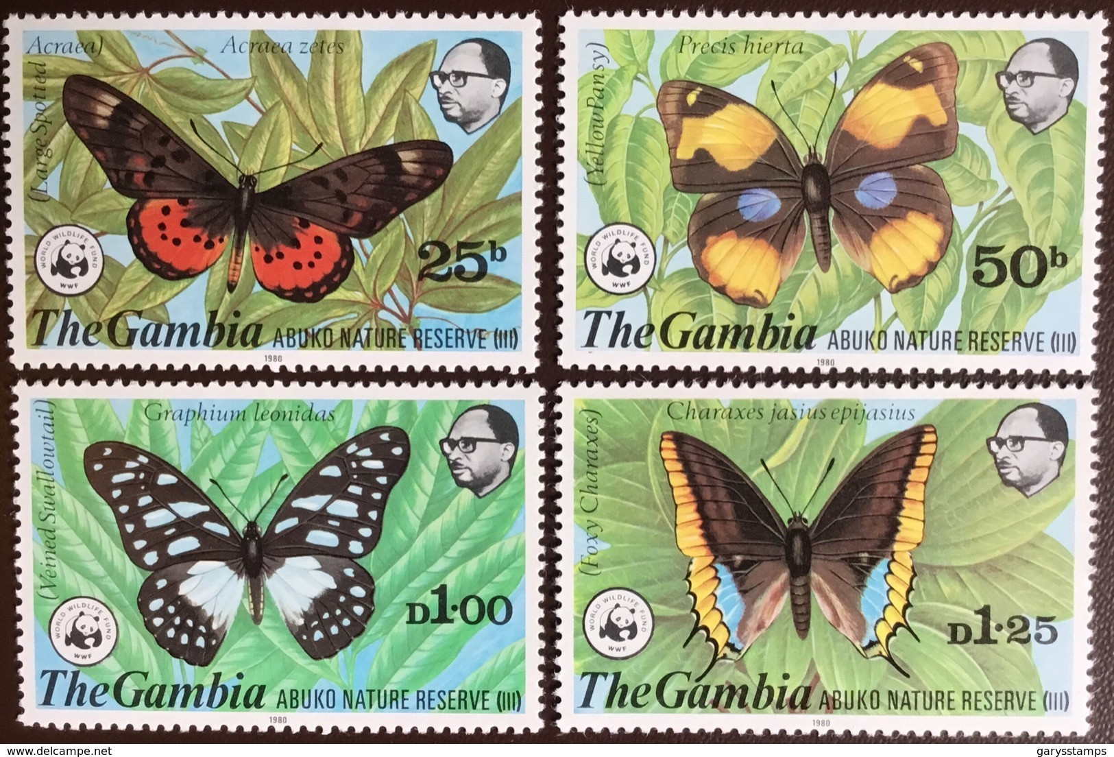 Gambia 1980 WWF Abuko Butterflies MNH - Mariposas