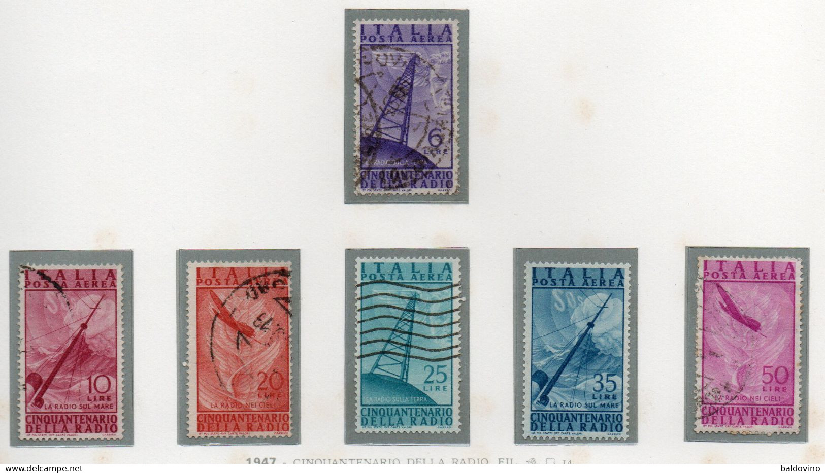Italia 1947 Lotto Posta Aerea  7 Valori - Poste Aérienne