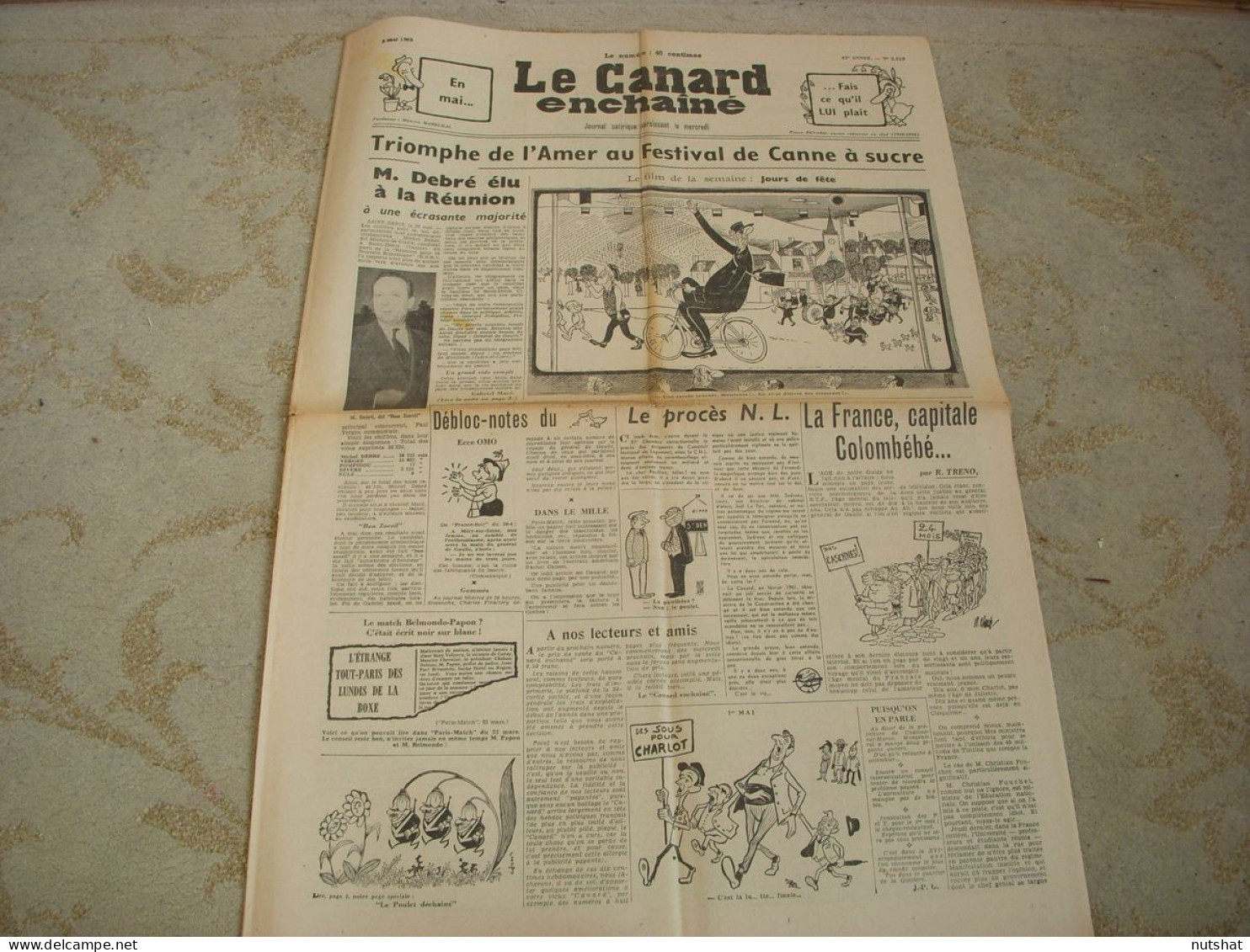 CANARD ENCHAINE 2219 02.05.1963 Georges De CAUNES AUTANT-LARA TU NE TUERAS POINT - Politica