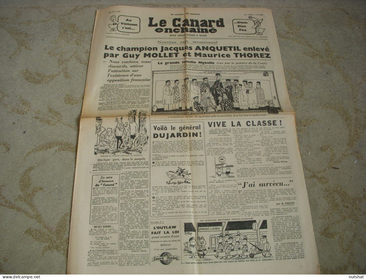 CANARD ENCHAINE 2236 28.08.1963 WESTERN D'AOUT Par MOISAN FILM La GRANDE EVASION - Política