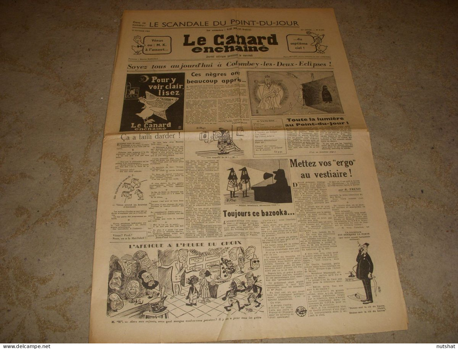 CANARD ENCHAINE 2104 15.02.1961 MARCILLAC Jean ROUSSELOT ROSES ROUGES POUR MOI - Politica