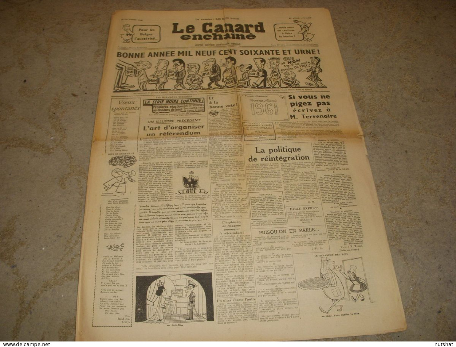 CANARD ENCHAINE 2097 28.12.1960 John WAYNE ALAMO REVUE DESSINEE SUIVEZ Le CANARD - Politica