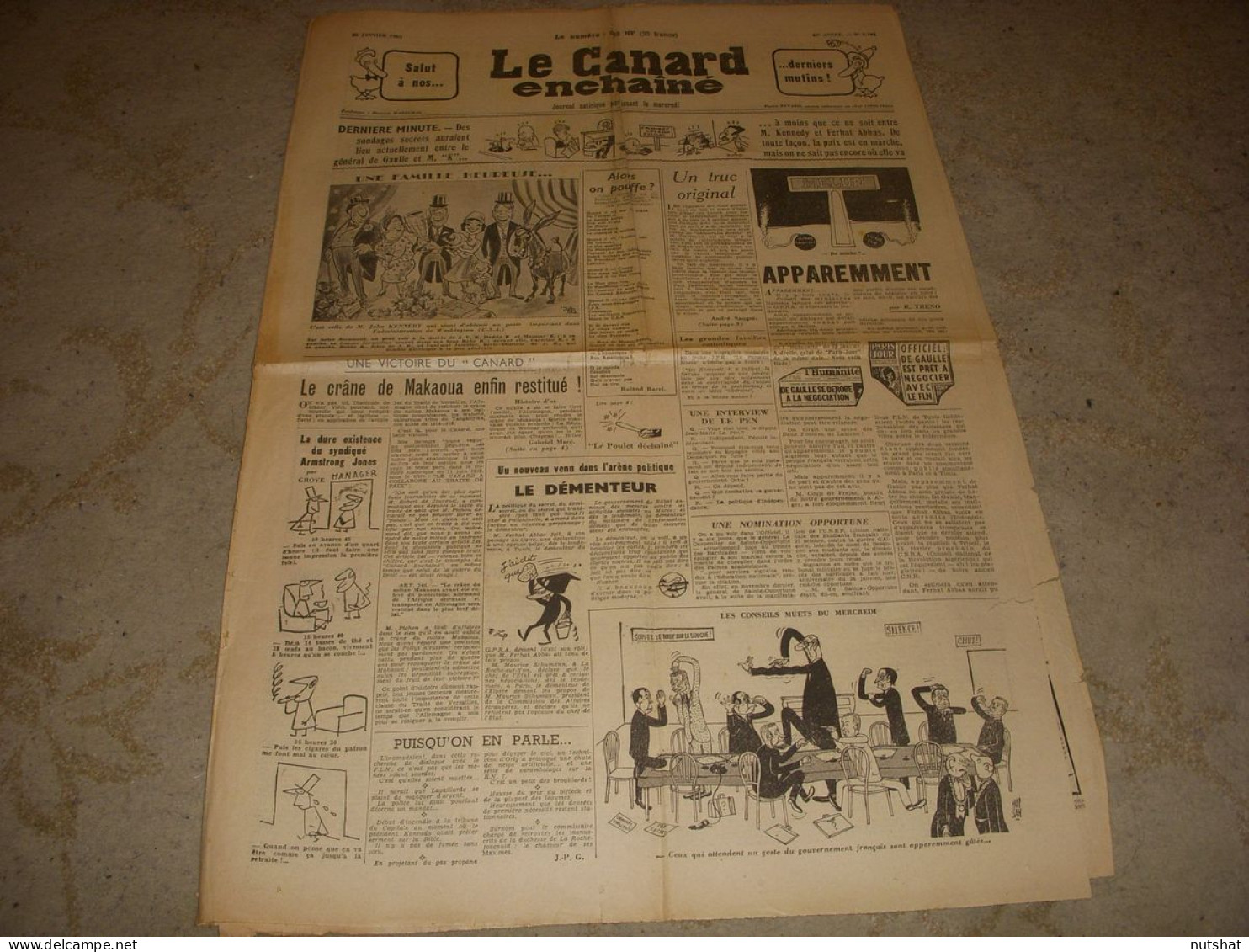 CANARD ENCHAINE 2101 25.01.1961 Le POULET DECHAINE ORGANE Des GARDIENS De PAIX - Política