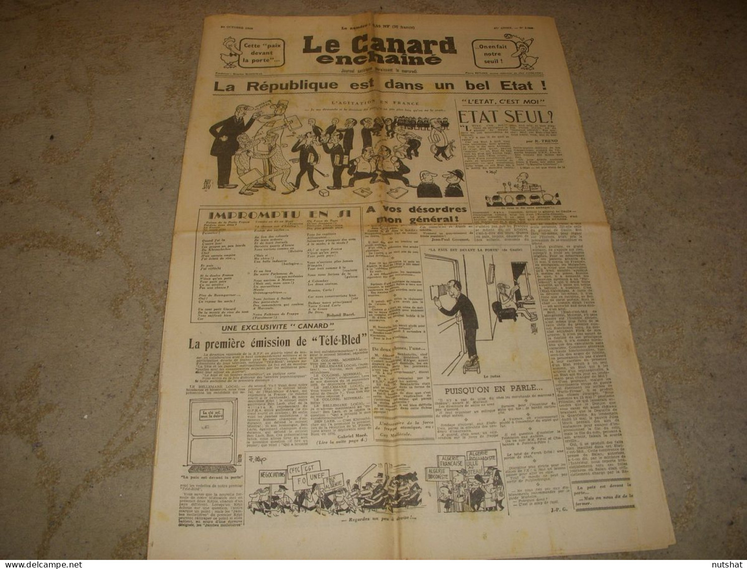 CANARD ENCHAINE 2088 26.10.1960 L'ETOUFFE CHRETIEN De Felicien MARCEAU CLAVEL - Política