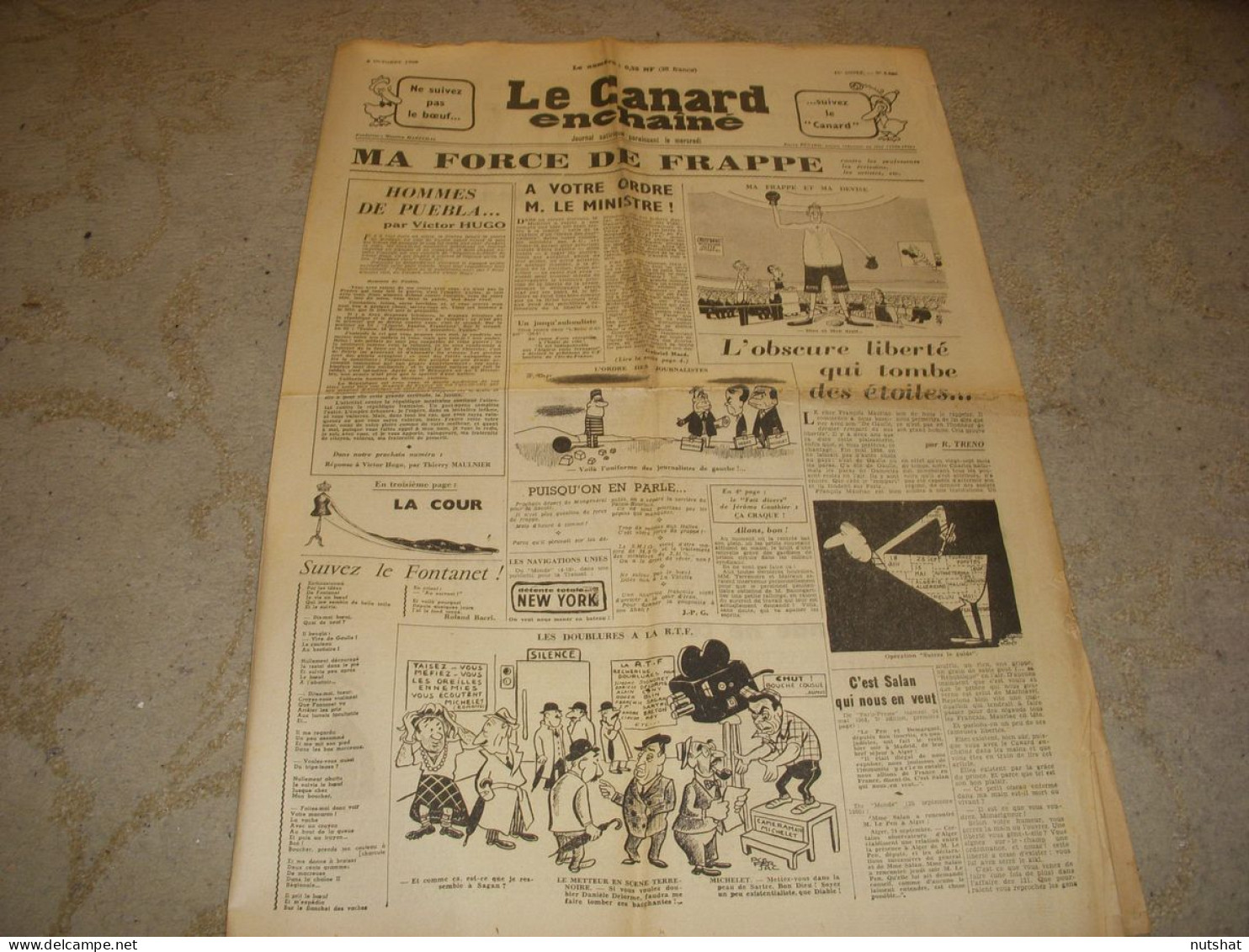 CANARD ENCHAINE 2085 05.10.1960 HOMMES De PUEBLA De Victor HUGO MONTAND MONROE - Politik