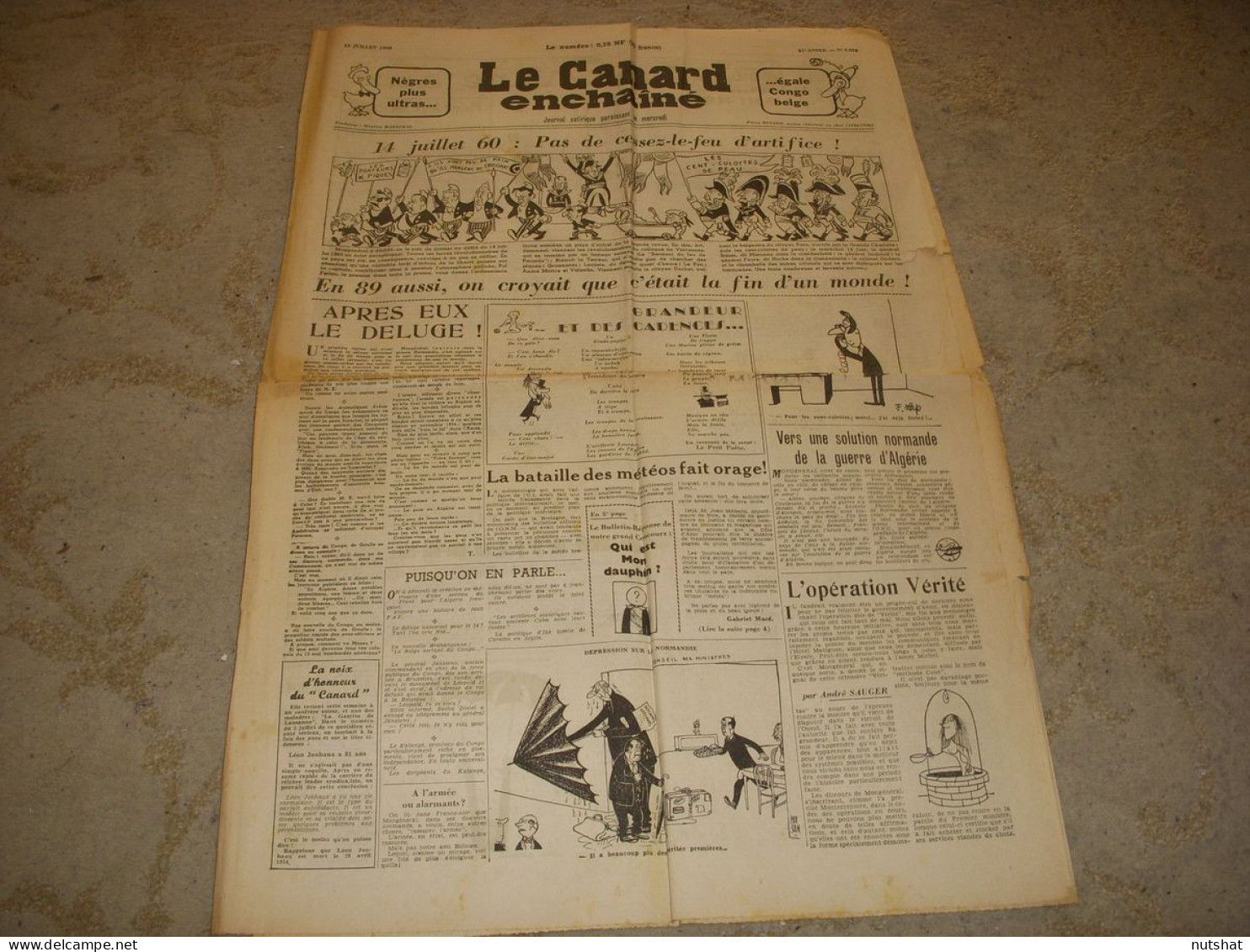 CANARD ENCHAINE 2073 13.07.1960 Louis SEIGNER TARTUFFE INDEPENDANCE Du CONGO - Politica
