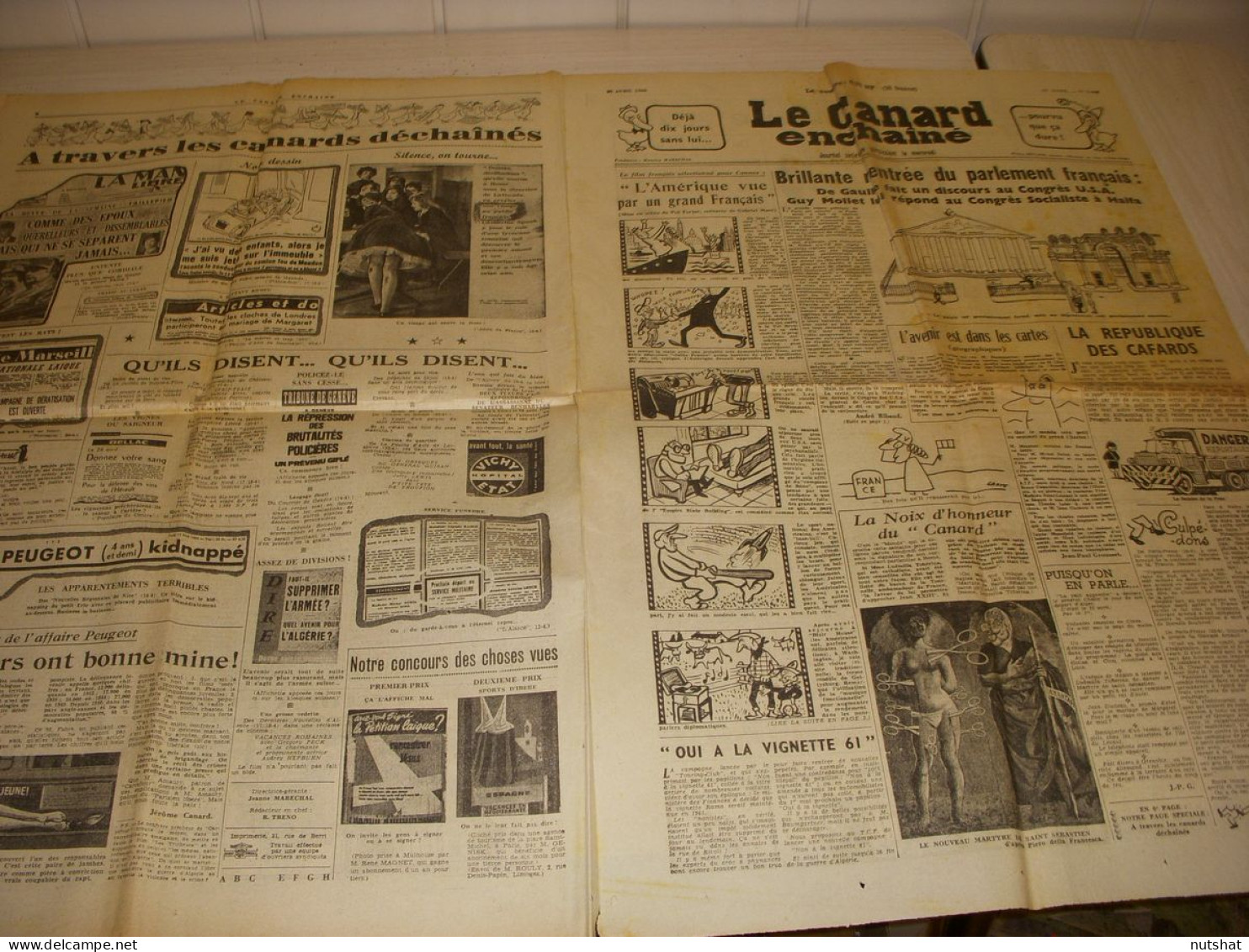 CANARD ENCHAINE 2062 27.04.1960 La JALOUSIE De Sacha GUITRY Gisele PARRY ADAMOV - Politiek