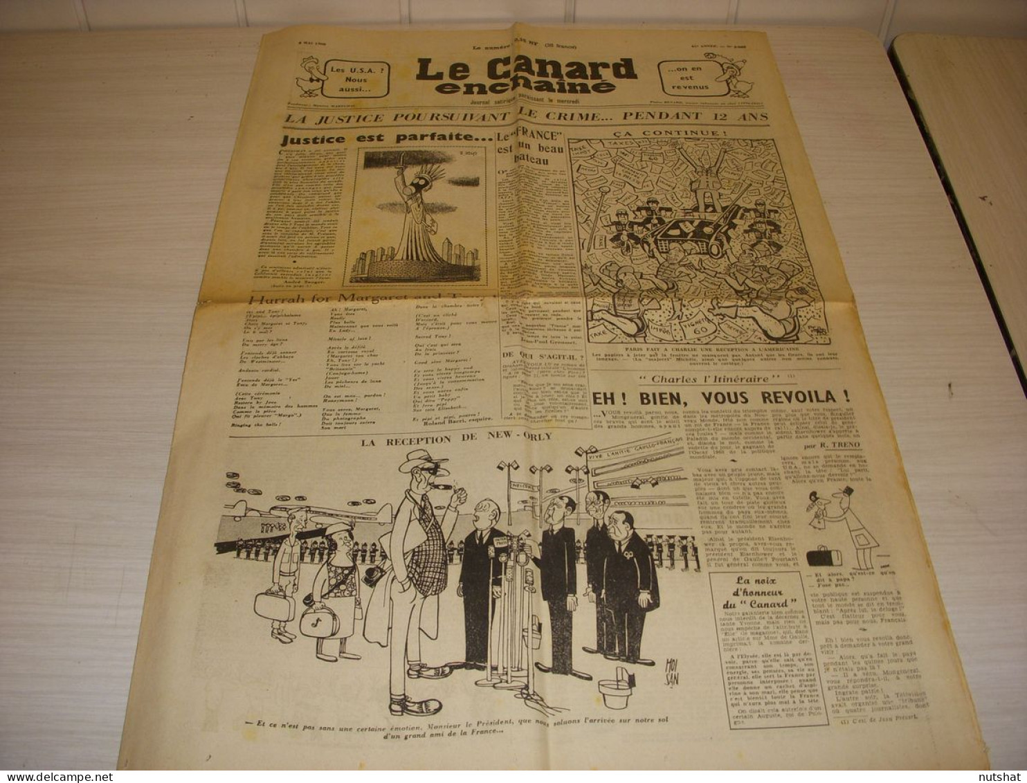 CANARD ENCHAINE 2063 04.05.1960 Mac ORLAN Claude AUTANT LARA DONOSTIA BORDIER - Politica