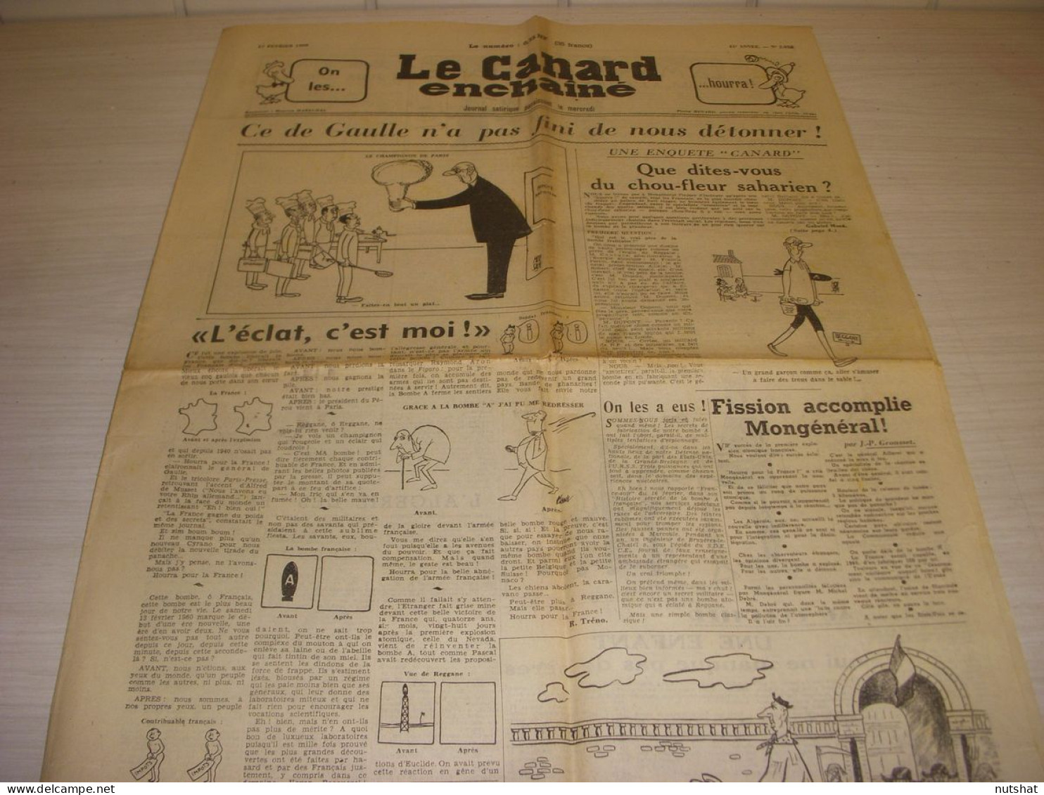 CANARD ENCHAINE 2052 17.02.1960 JEAN XXIII Shelagh DELANEY Arsene LUPIN - Política