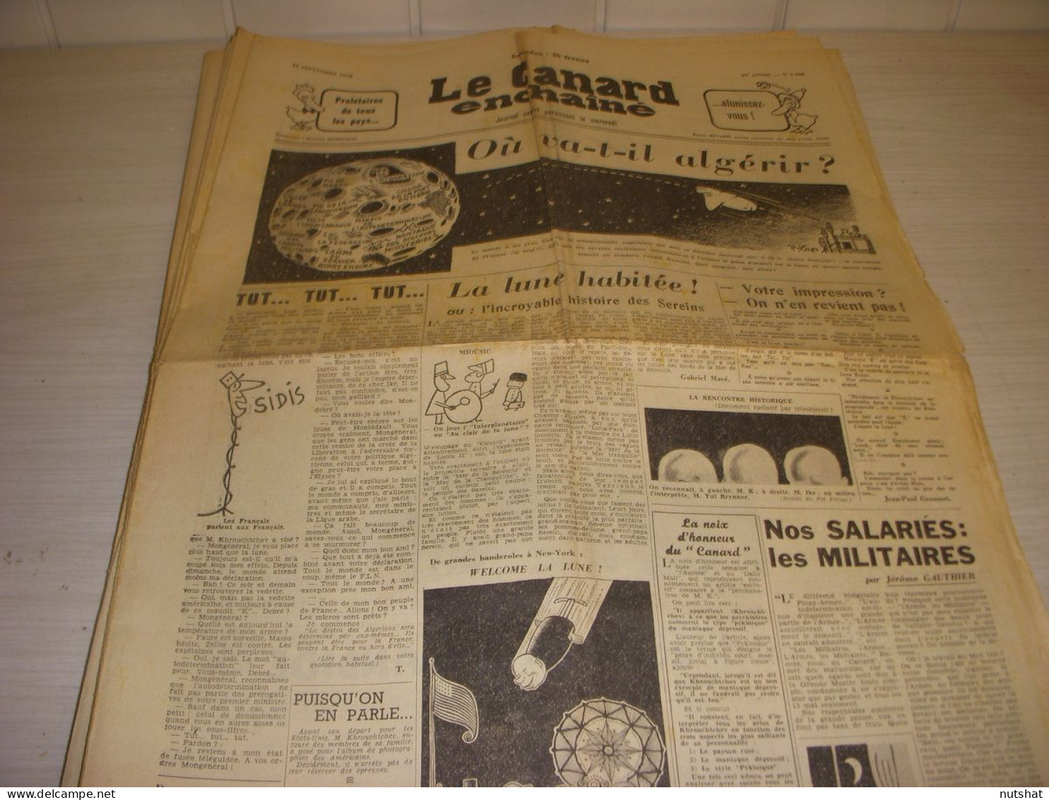 CANARD ENCHAINE 2030 16.09.1959 Jean CAYROL Roger VADIM POIRET Et SERRAULT - Politiek