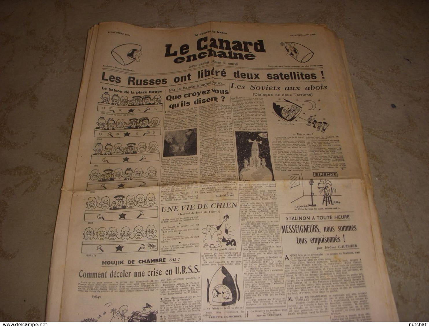 CANARD ENCHAINE 1933 06.11.1957 Henry De MONTHERLANT CHARLOT Un ROI A NEW YORK - Politik