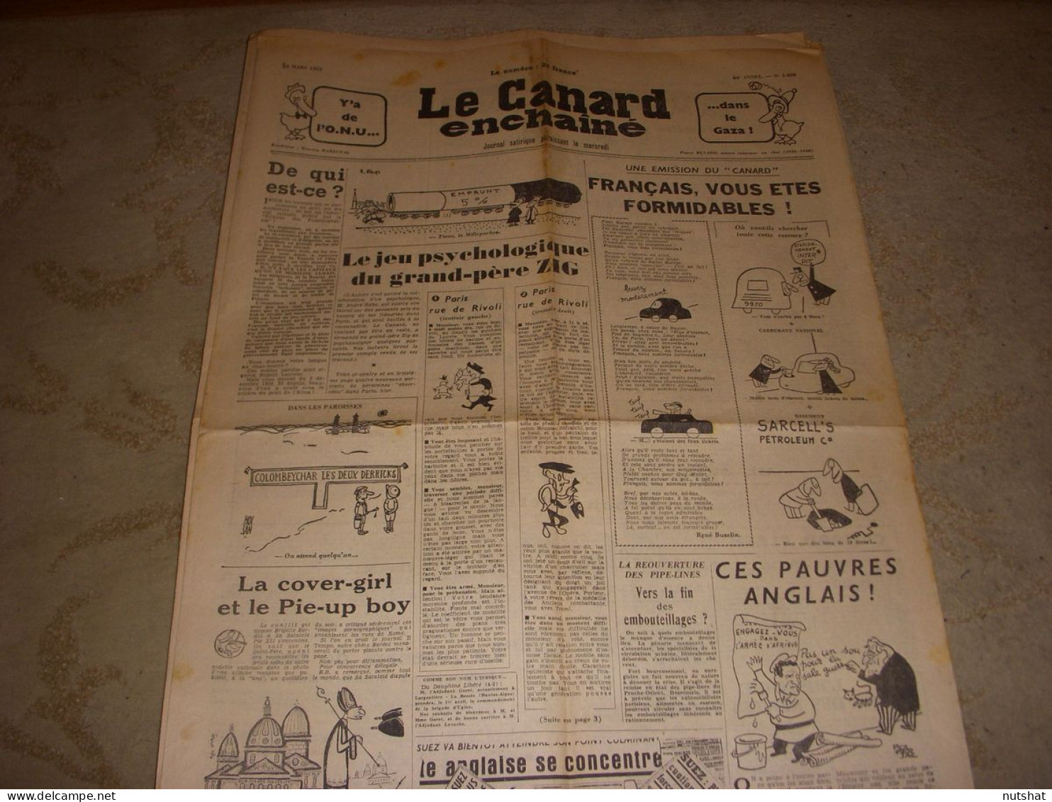 CANARD ENCHAINE 1899 13.03.1957 THEATRE Jean VILAR Roland BARHES FILM SISSI - Politique