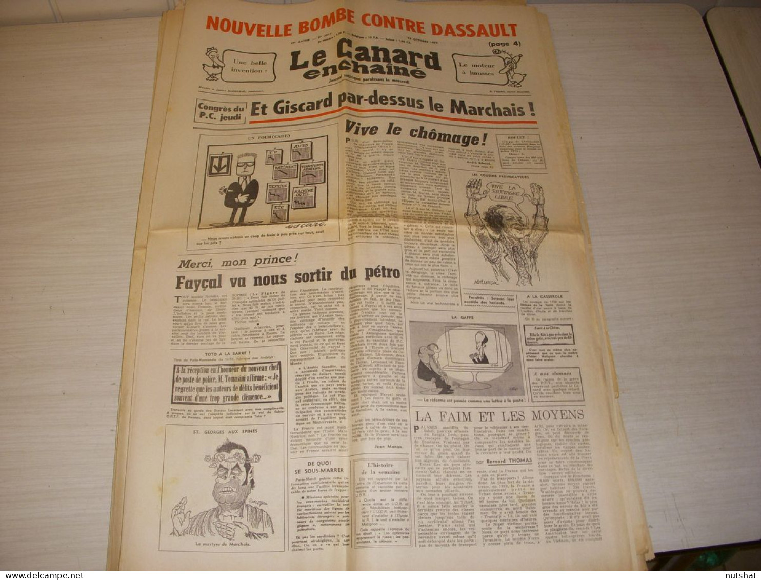 CANARD ENCHAINE 2817 23.10.1974 Robert REDFORD GATSBY Michel LANCELOT HERNANI - Politique