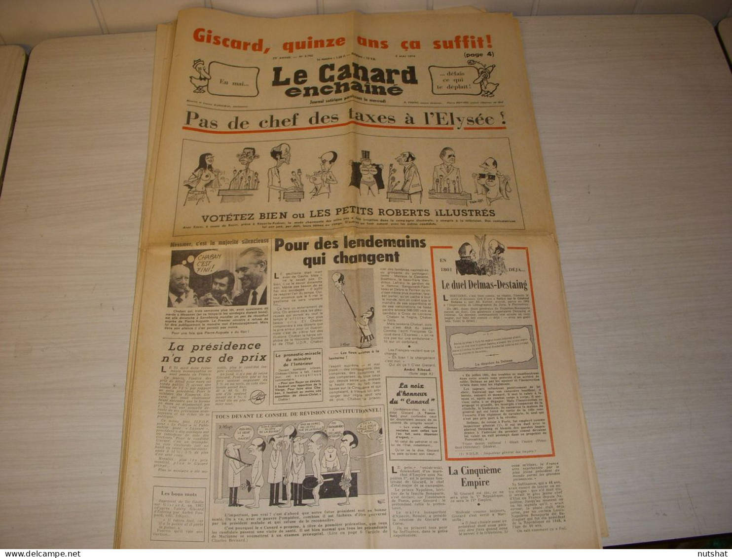 CANARD ENCHAINE 2792 02.05.1974 Philippe LABRO Antoine VITEZ Les MIRACLES - Politica