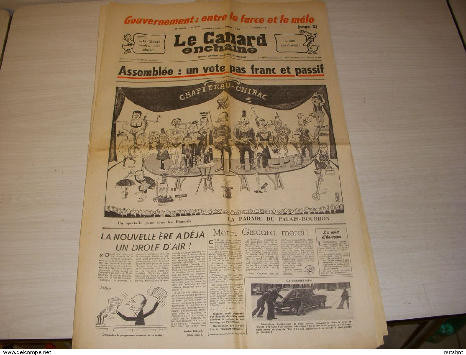 CANARD ENCHAINE 2797 05.06.1974 Blaise PASCAL Rob. MERLE LELOUCH Michel VINAVER - Politique