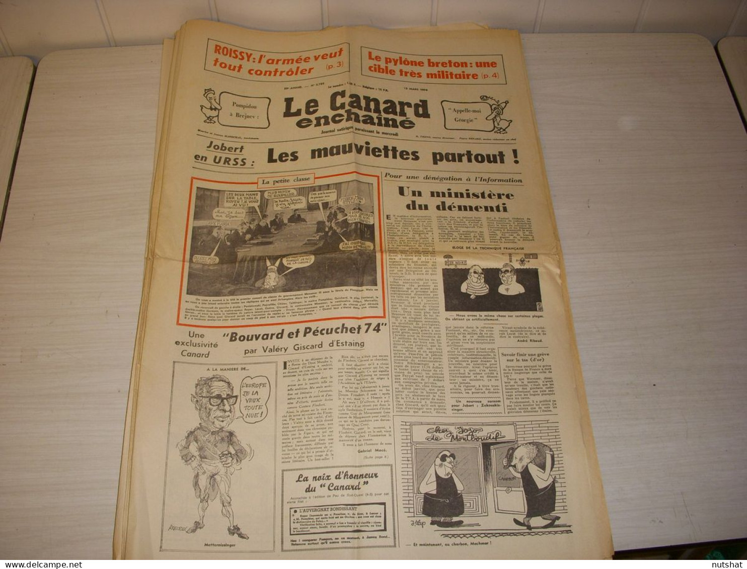 CANARD ENCHAINE 2785 13.03.1974 AEROPORT ROISSY Charles De GAULLE JC TACHELLA - Politiek