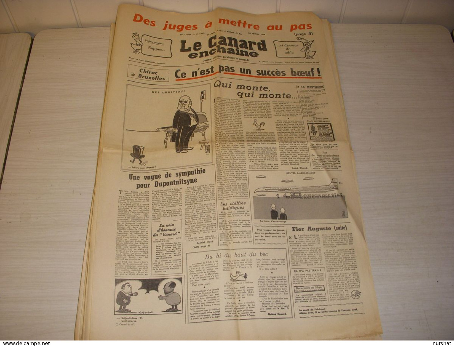 CANARD ENCHAINE 2782 20.02.1974 Alphonse BOUDARD CHILI QUAND Le PEUPLE S'EVEILLE - Politiek