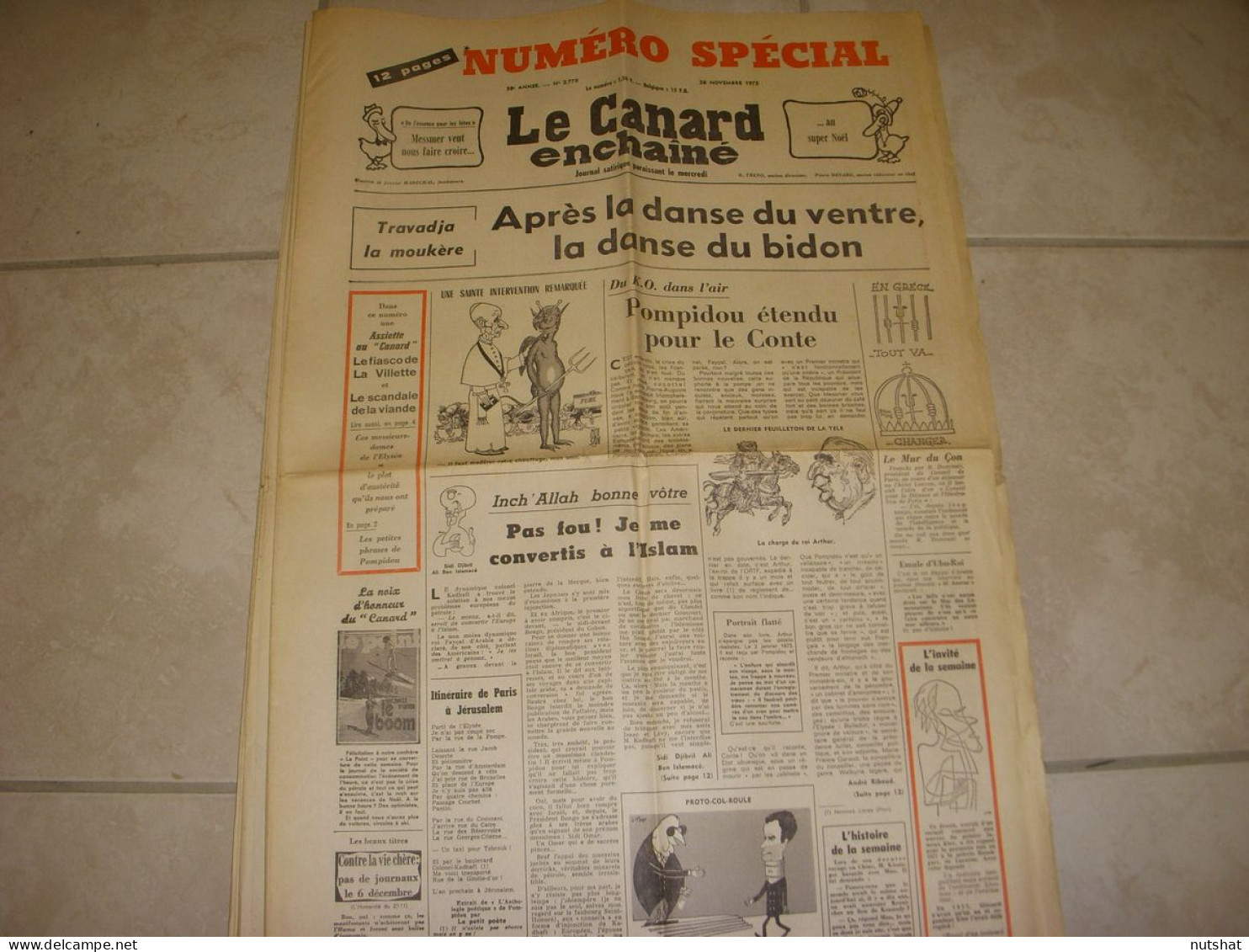 CANARD ENCHAINE 2770 28.11.1973 Rene ALLIO Marcel MOEAU L'IVRE LIVRE ARRABAL - Politique