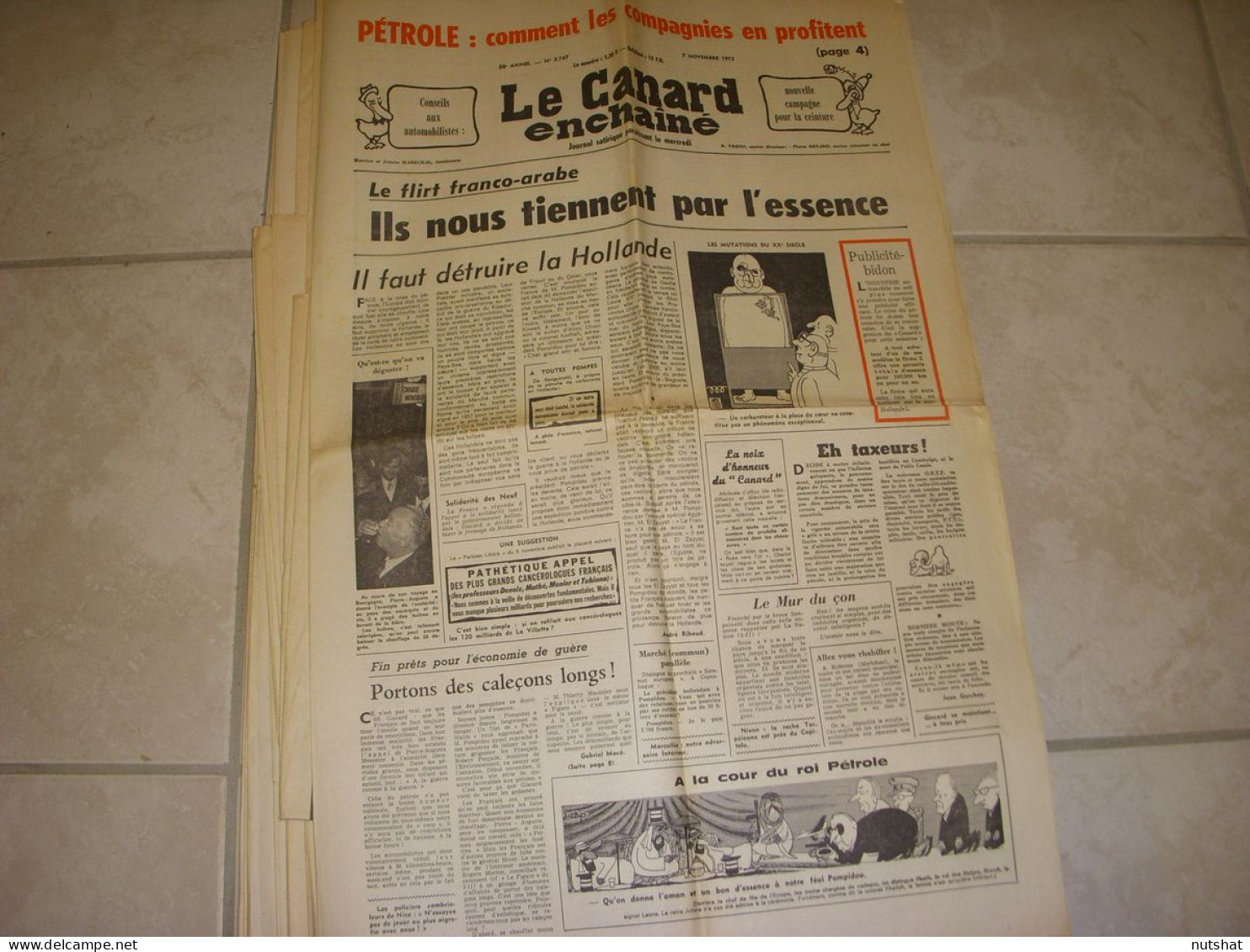 CANARD ENCHAINE 2767 07.11.1973 BANQUE VERNES FLAUBERT GONCOURT CINEMA CHILIEN - Politik