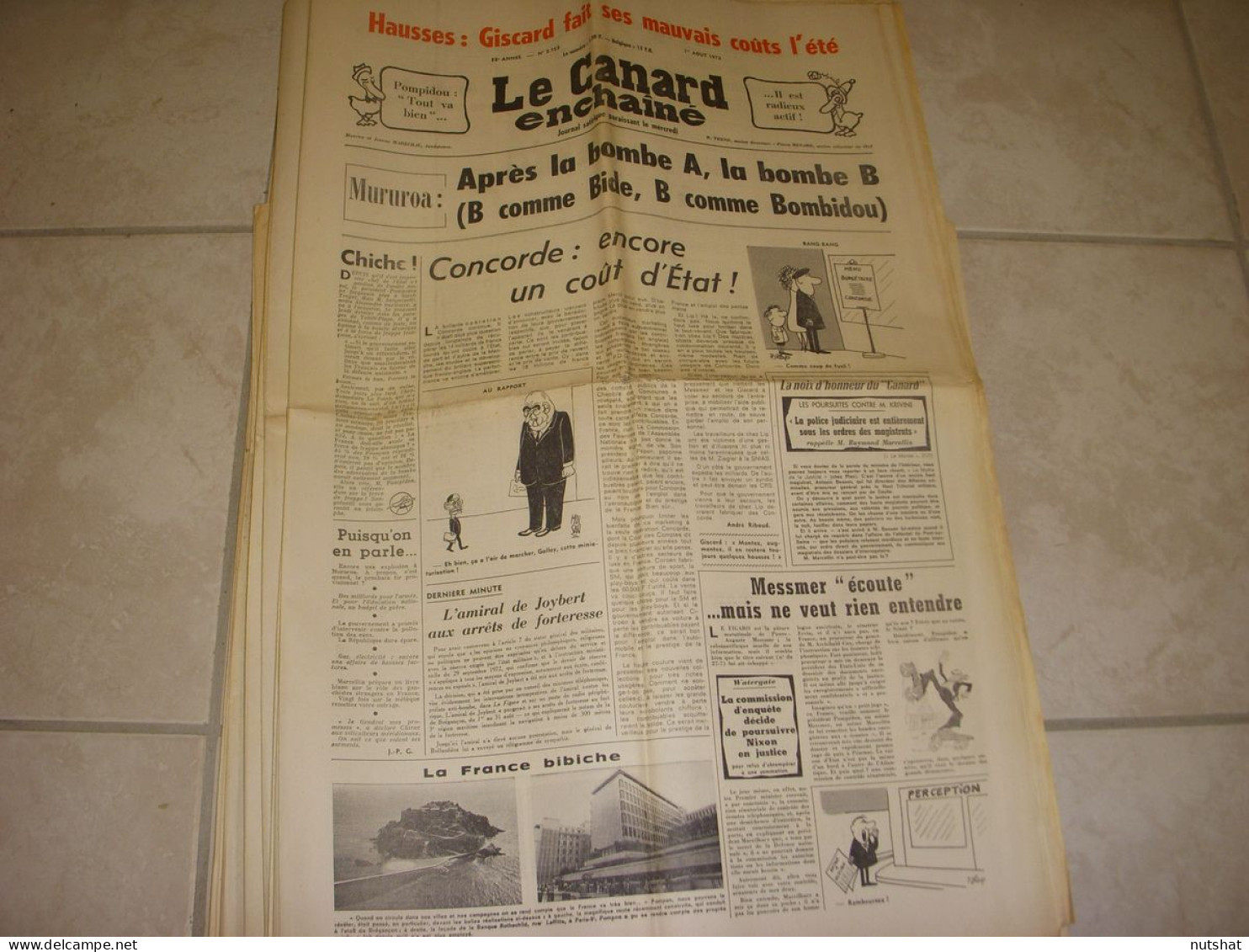 CANARD ENCHAINE 2753 01.08.1973 Guy BEART Yves BOISSET RAS AFFAIRE DOMINICI - Politiek