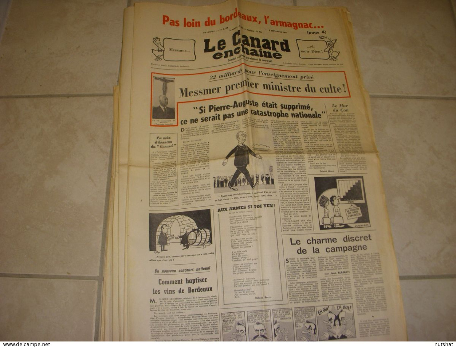 CANARD ENCHAINE 2758 05.09.1973 Le MLF Michel POLAC Benigno CACERES Guy LUX - Politiek