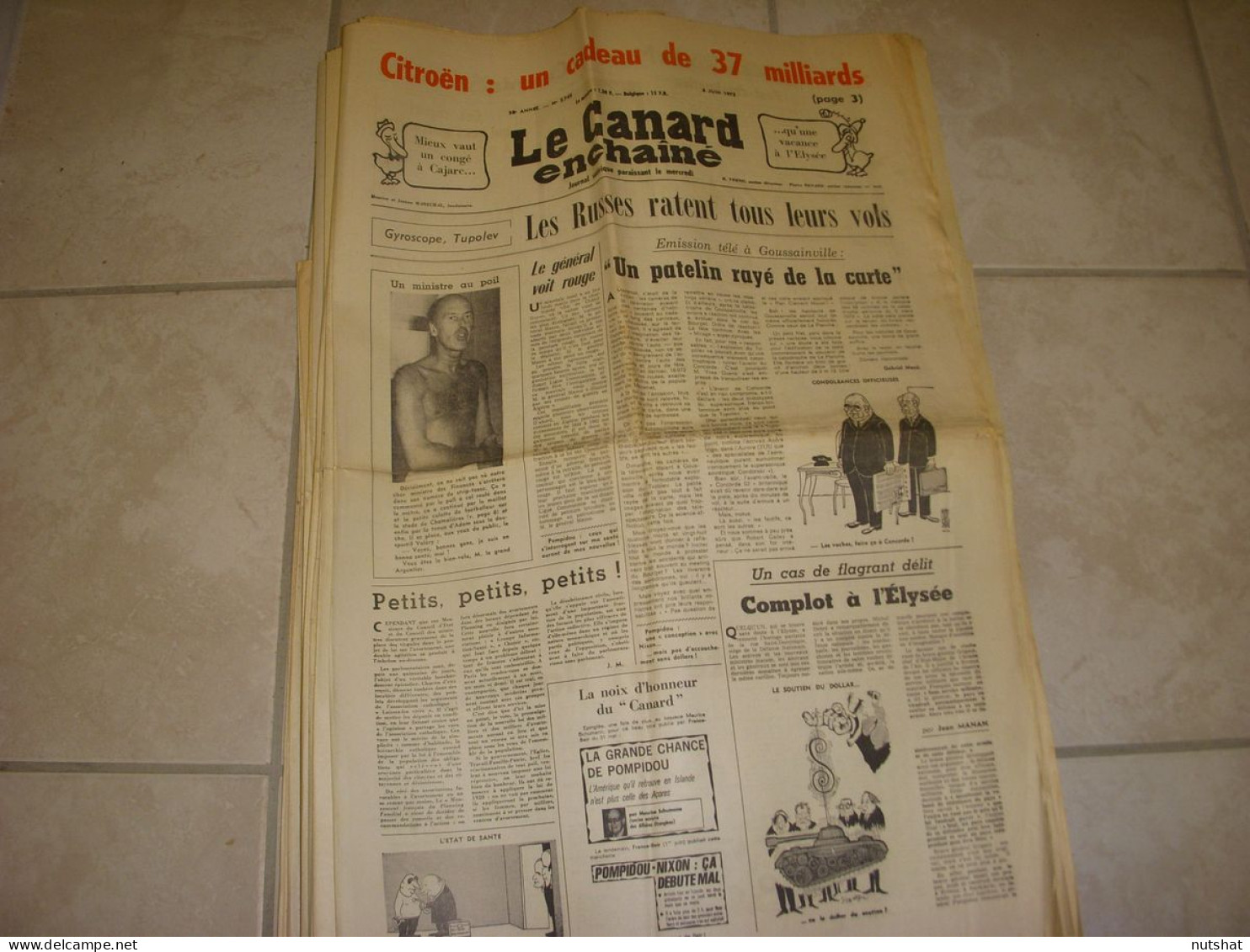 CANARD ENCHAINE 2745 06.06.1973 Curtis KATE SAINT EXUPERY Woody ALLEN MALRAUX - Politik