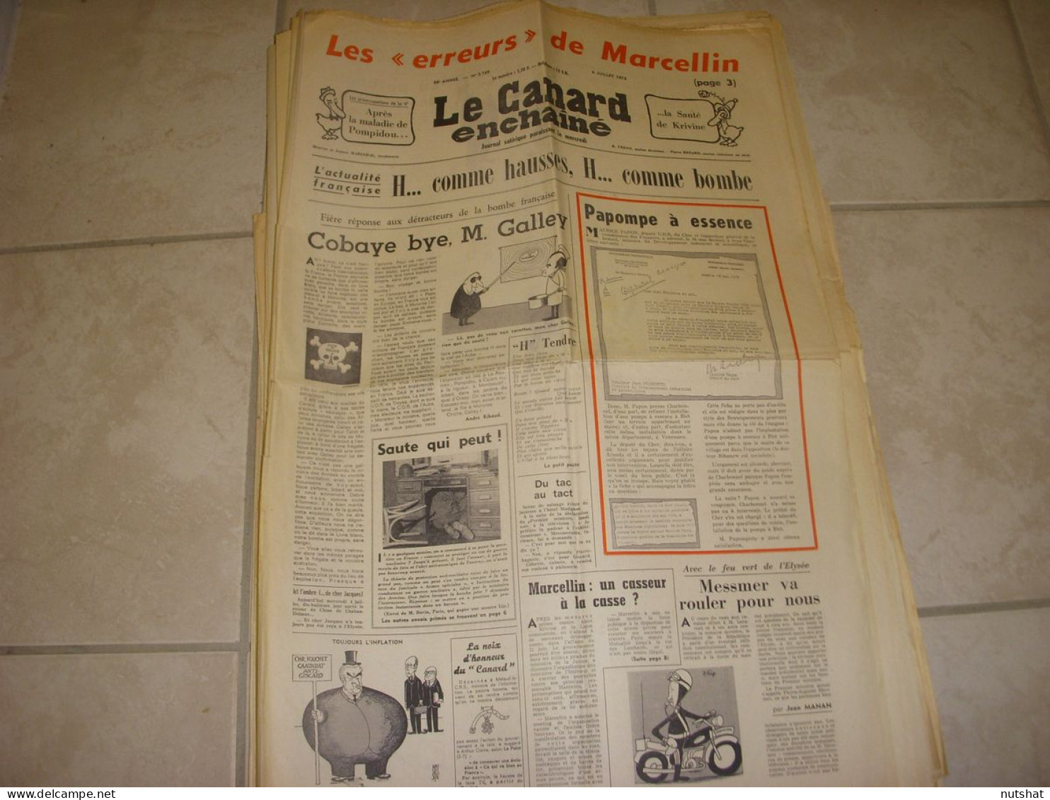 CANARD ENCHAINE 2749 04.07.1973 Luis BUNUEL COLETTE CHERI Ines NAZARIS MOISAN - Politique