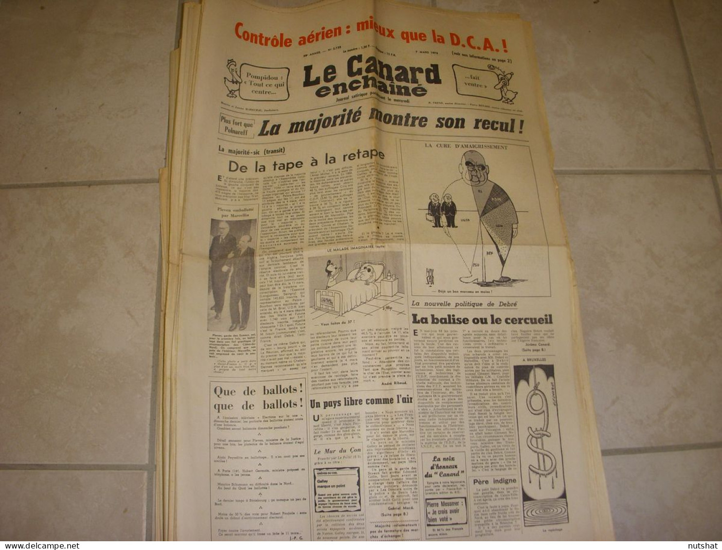 CANARD ENCHAINE 2732 07.03.1973 Marcel DASSAULT Carmen TESSIER Christian ZUBER - Politica