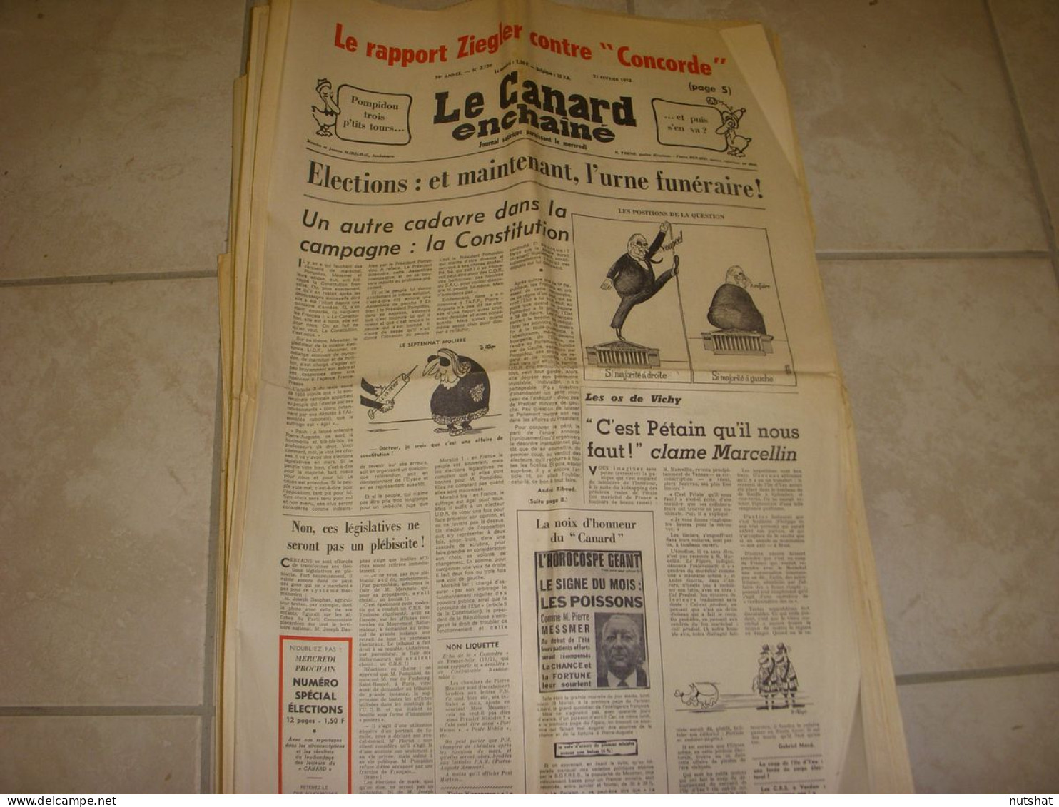 CANARD ENCHAINE 2730 21.02.1973 POIRET SERRAULT La GAGE Aux FOLLES John REED - Politique