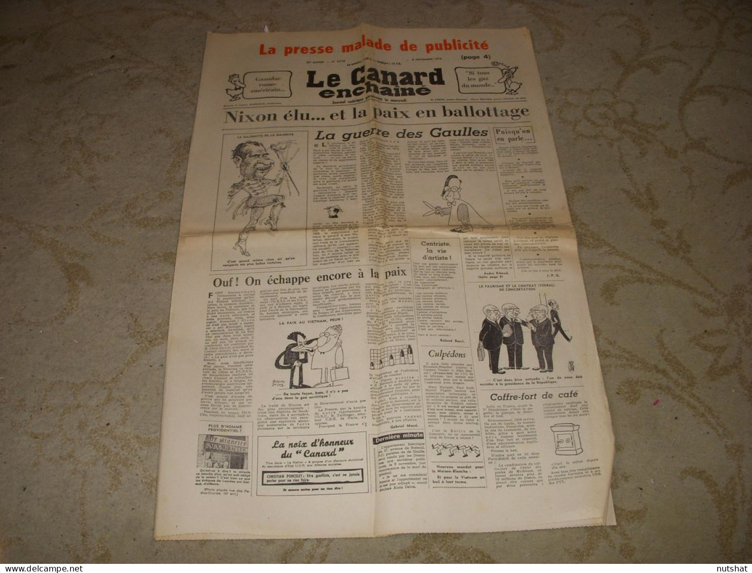 CANARD ENCHAINE 2715 08.11.1972 GAULT Et MILLAU Joë ORTON Robert ENRICO ARRABAL - Politik