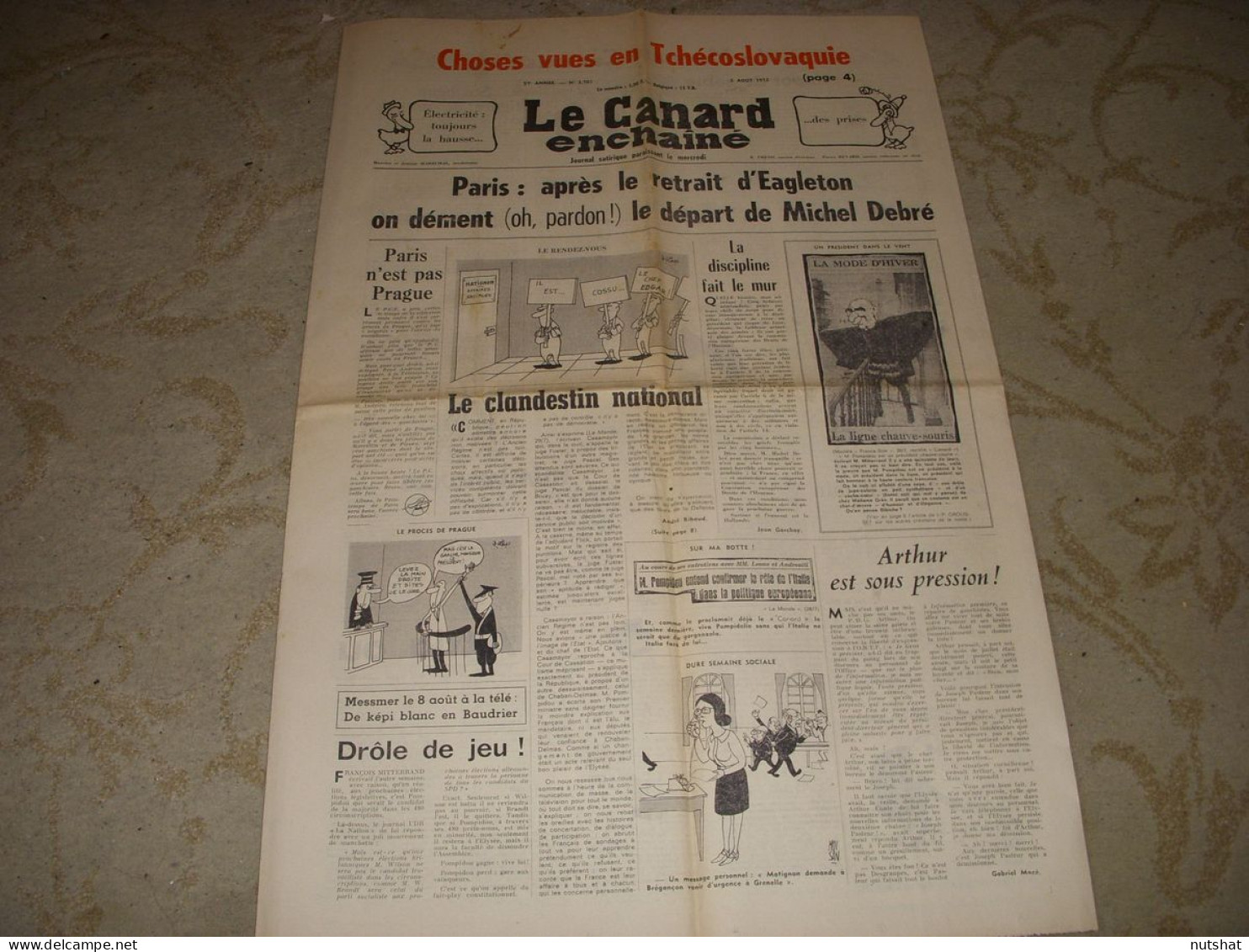 CANARD ENCHAINE 2701 02.08.1972 Marcel LUPOVICI Emmanuel ROBLES François JOUFFA - Politique