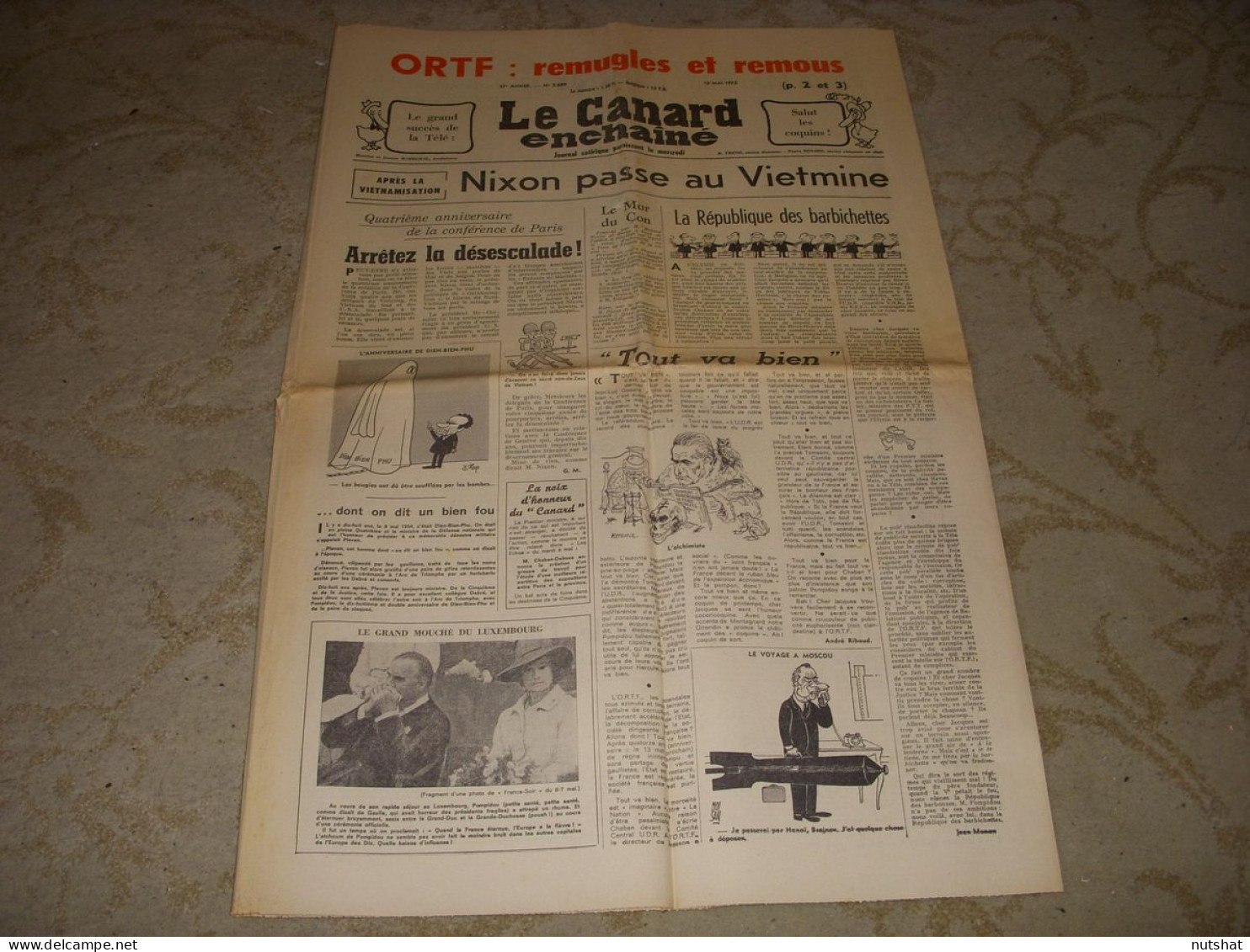 CANARD ENCHAINE 2689 10.05.1972 AFFAIRE BRUAY En ARTOIS LABICHE Marlene JOBERT - Politics