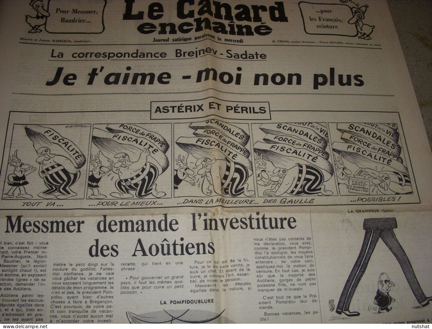CANARD ENCHAINE 2702 09.08.1972 DW LAURENCE Robert ALTMANN ASTERIX Et PERILS - Política