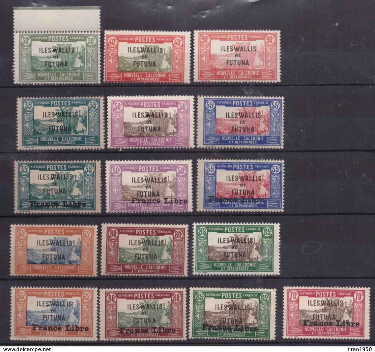 Wallis & Futuna - Case De Chef  (dont Surcharge France Libre) - Lot De 20 Timbres Neufs ** / *  -  Cote 84,25 € - Unused Stamps